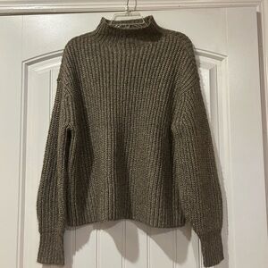 Ann Taylor metallic Ribbed Turtleneck Sweater